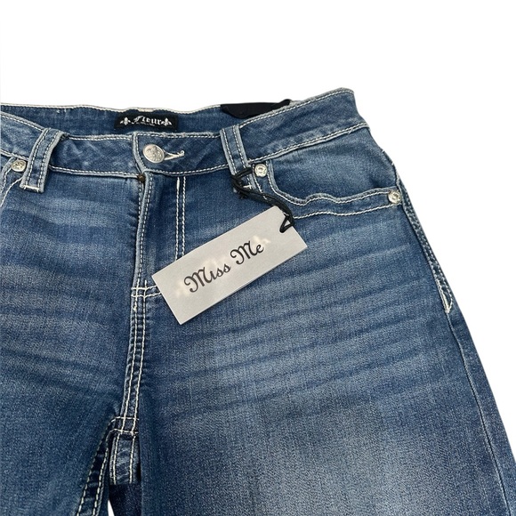 Fleur By Miss Me Women’s Jeans Slim Wide Medium Wash Size 29/8 L32 NWT - Picture 3 of 8